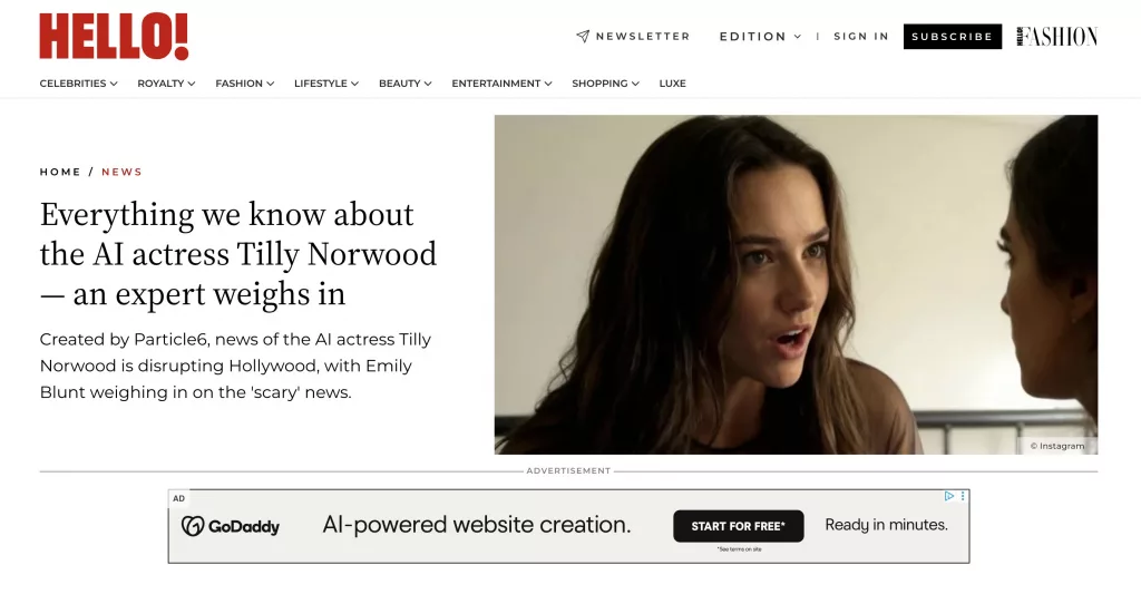 Everything we know about the AI actress Tilly Norwood — an expert weighs in